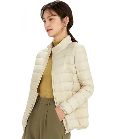 Women Winter Coat Ultra Light White Duck Down Jacket Slim Puffer Jacket Portable Windproof Down Coat White $26.75 Jackets