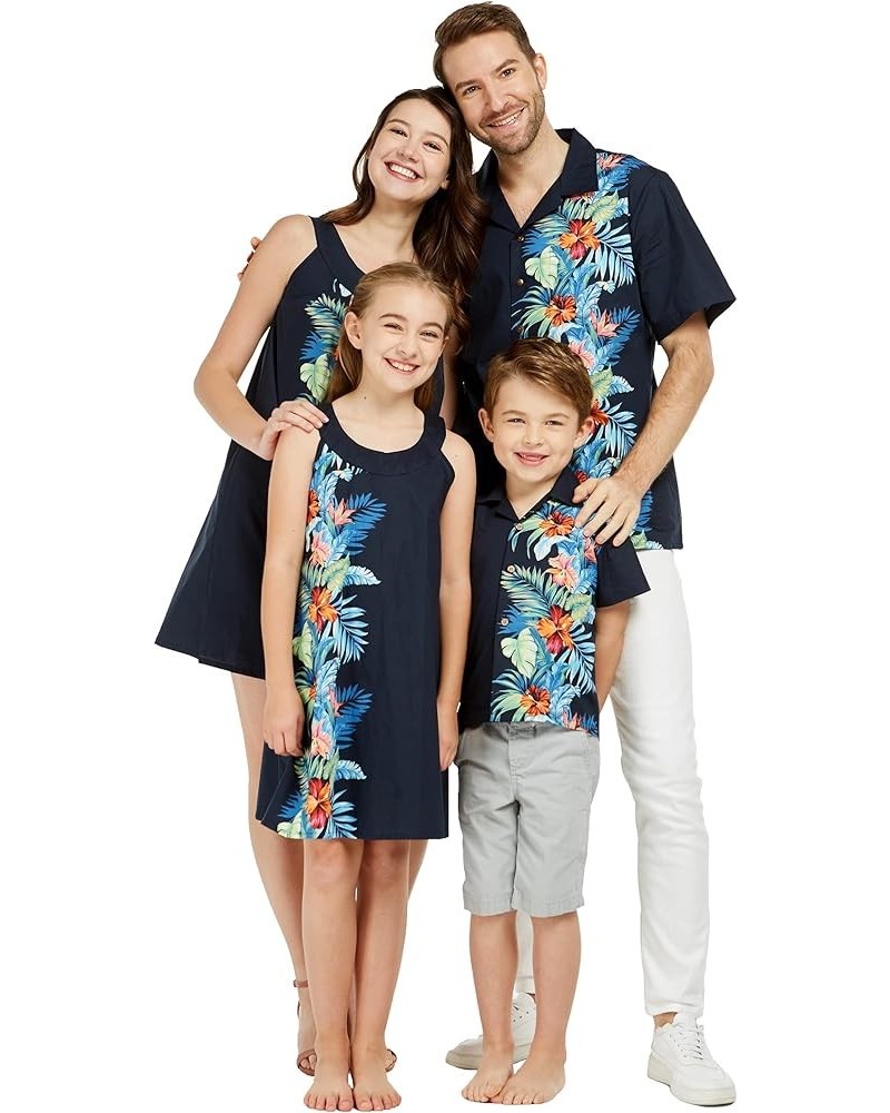 Matchable Family Hawaiian Luau Men Women Girl Boy Clothes in Orchid Paradise Navy Big Girl Girl Shift $17.20 Jewelry