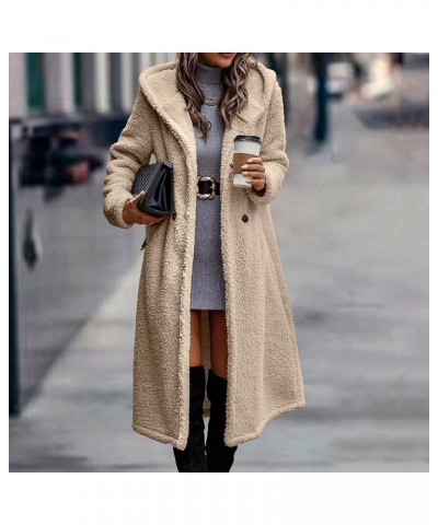 Womens Winter Maxi Long Trench Coat Fuzzy Fleece Jackets Hooded Sherpa Jacket Outerwear Long Sleeve Warm Outfit Beige $19.52 ...