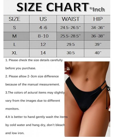 Women's Bikini Bottom Side Tie Cheeky Bathing Suit High Cut Swimsuit Black & White $13.62 Swimsuits