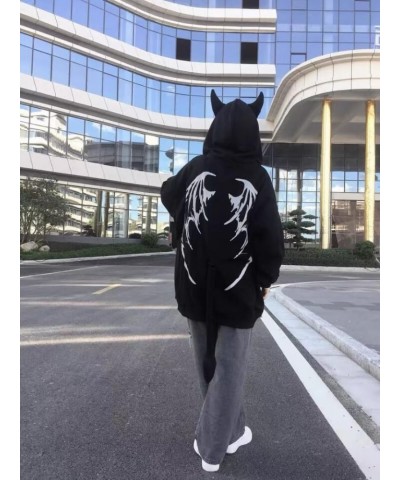 Womens Full Zip Up Hoodie Y2k Spider Web Oversized Sweatshirt Long Sleeve Punk Jacket Vintage Harajuku Streetwear P Black $16...