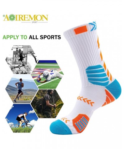 Elite Basketball Cushion Socks,Mid Calf Woven Socks For Football Soccer Running Hiking,Soft & Calf High Crew Socks Black&gree...