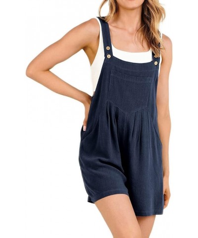 Women's Summer Casual Sleeveless Rompers Jumpsuit Loose Spaghetti Strap Shorts Jumpsuit Fashion Overalls with Pockets D01-nav...