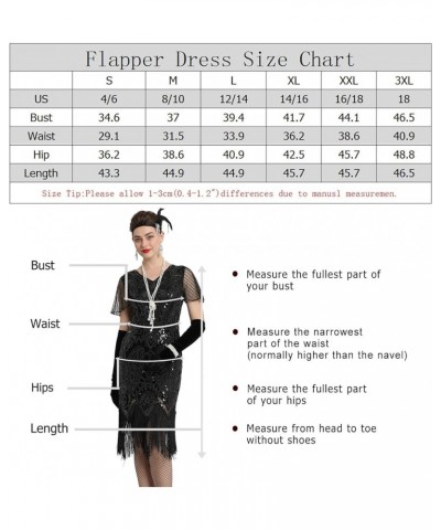 Women 1920s Gatsby Vintage Sequin Flapper Fringe Party Plus Dress With 20s Accessories Set Sequin Black Beige $18.35 Dresses