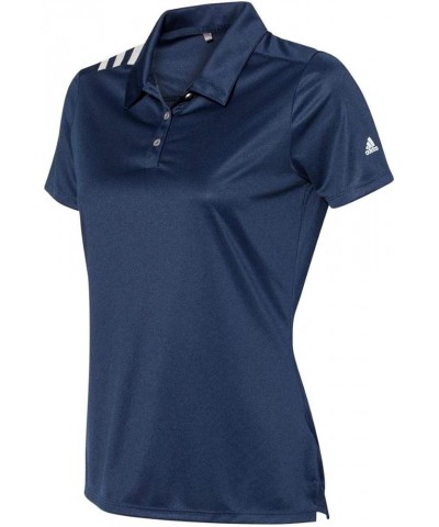 Women's 3-Stripes Shoulder Polo - A325 Collegiate Navy/ White $27.38 Shirts