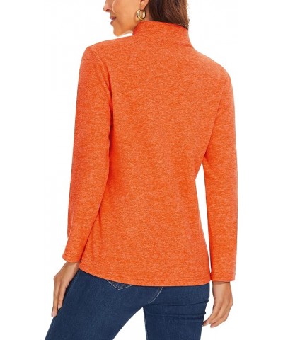 Women's Quarter Zip Pullover Sweatshirt Fleece Casual Long Sleeve Spring Fall Running Workout Tops Orange $17.50 Activewear