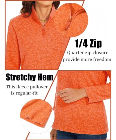 Women's Quarter Zip Pullover Sweatshirt Fleece Casual Long Sleeve Spring Fall Running Workout Tops Orange $17.50 Activewear