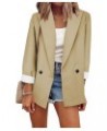 Women’s Casual Long Sleeve Open Front Blazer Lapel Collar Cardigan Plus Size Work Jackets Button Apricot $17.22 Blazers