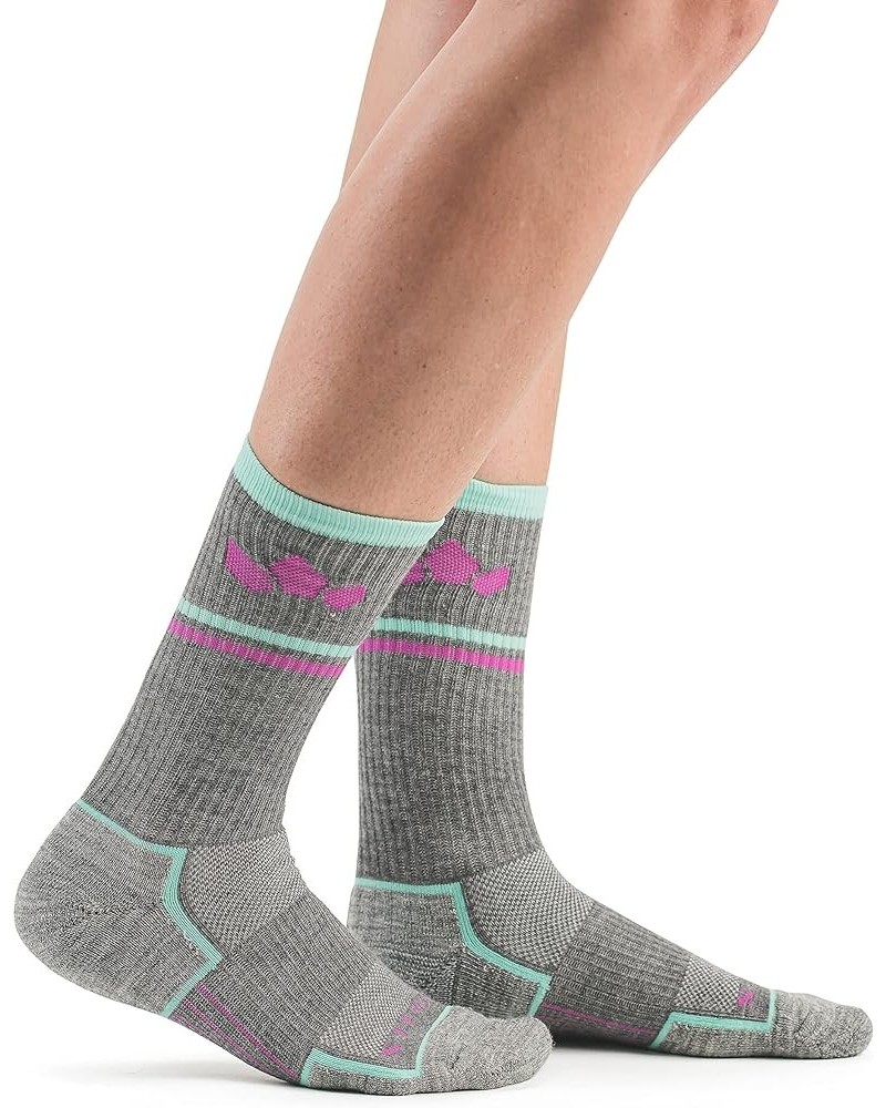 TrailTec+ Merino Wool Performance Outdoor Hiking Running Socks - Cushioned, Crew Glacier Grey $8.57 Activewear