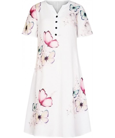 Womens Summer Dresses 2024 Casual Plus Size Dress Trendy Floral Boho Dress Flowy Spring Dress Shirt Dress with Pocket 006-pin...