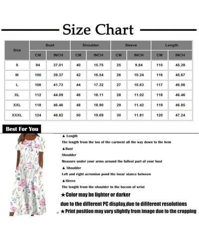 Sundresses for Women 2024 Trendy Crew-Neck Short Sleeve Flowy Stretchy Ruffle Floral Print Womens Summer Tops 2024 02-green $...