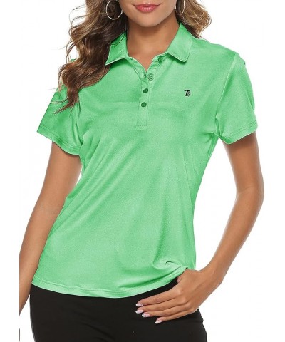 Ladies Golf Shirts Short Sleeve Moisture Wicking Performance Polo Shirts Wheat Green $11.75 Shirts