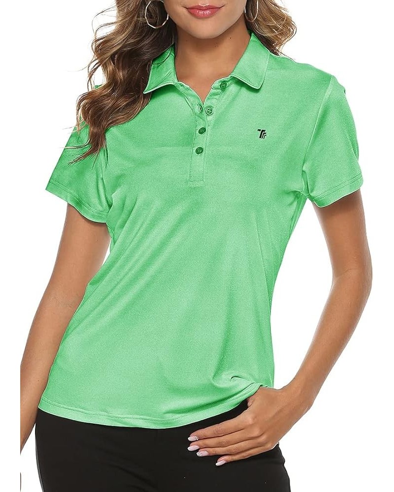 Ladies Golf Shirts Short Sleeve Moisture Wicking Performance Polo Shirts Wheat Green $11.75 Shirts