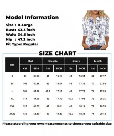 Womens Shirts Valentines Day Button Down Y2K Tops 3/4 Sleeve Blouses Casual Sweatshirts Henley Neck Spring Clothes Ao482-yell...