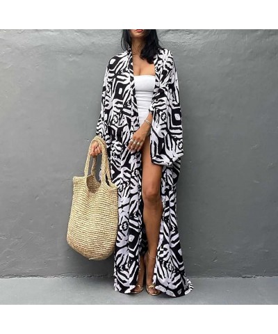 Bestyyou Women's Printed Kimono Cardigan with Tie Long Robe Dress Belted Bikini Swimsuit Cover Up Swimwear Print 27 $16.42 Sw...