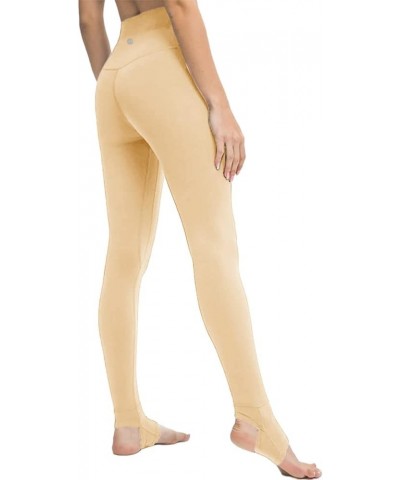 Women's High Waisted Yoga Stirrup Leggings Tummy Control Stretch Gym Workout Running Tights Pants Khaki $15.17 Leggings