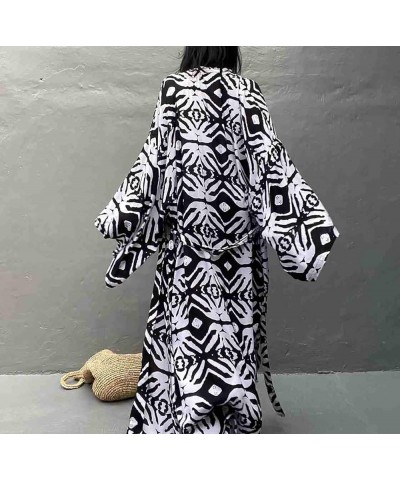 Bestyyou Women's Printed Kimono Cardigan with Tie Long Robe Dress Belted Bikini Swimsuit Cover Up Swimwear Print 27 $16.42 Sw...