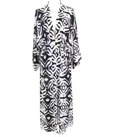 Bestyyou Women's Printed Kimono Cardigan with Tie Long Robe Dress Belted Bikini Swimsuit Cover Up Swimwear Print 27 $16.42 Sw...