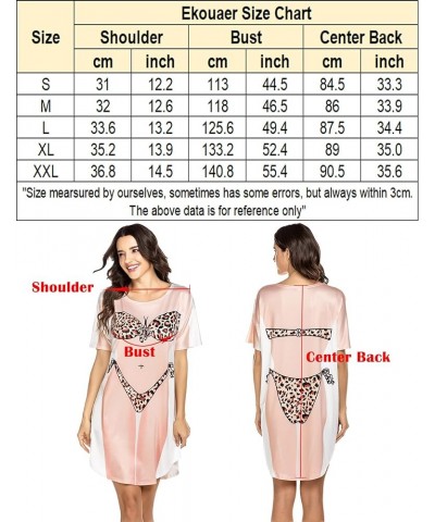 Women's Bikini Shirt Cover Up Short Sleeve Cute Bikini Print Cover-Up Baggy T Shirt Dress Fun Wear Two Pcs Red Polka Dot+pink...