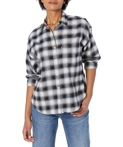 Women's Henri Flannel Standard Emily Plaid Glazed Caviar $13.02 Blouses