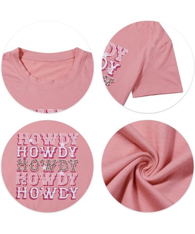 Howdy Cowgirl Shirt Women Western Southern Retro Shirt Cute Country Music Graphic Tees Summer Colorful Shirt Pink $9.02 T-Shirts