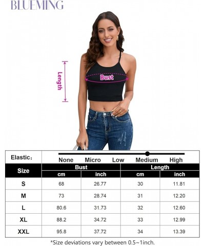 Womens Summer Basic Sleeveless Crew Neck Casual Tank Tops Bustier Crop Top Bustier Summer Ribbed Fitted Cropped Tank Y-black ...