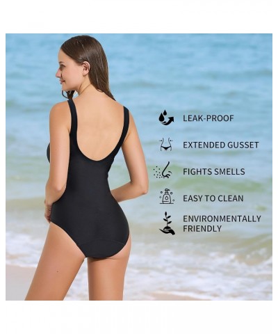 Period Swimwear - Menstrual Swimsuit - One Piece Leakproof Period Bathing Suit for Teens Girls and Women. Black $18.45 Swimsuits