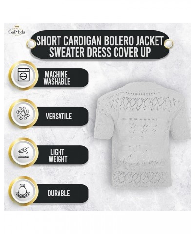 | Short Sleeve Shrug for Women’s | Short Cardigan Bolero Jacket Sweater Dress Cover up | Crochet Knitted Shrug Light Grey $13...