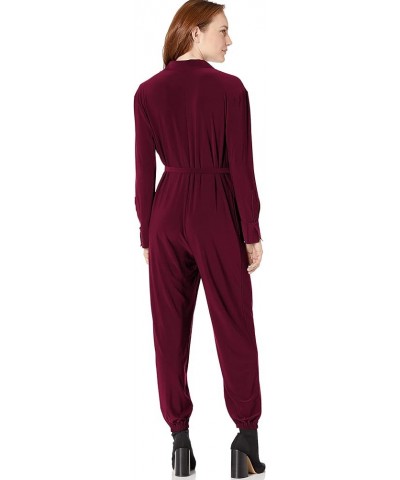 Women's Shirt Jog Jumpsuit Plum $52.70 Jumpsuits