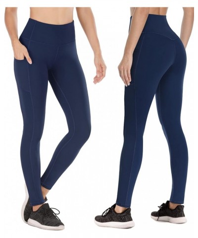 Fleece Lined Leggings Women Thermal Leggings for Women with Pockets Warm Leggings for Winter Yoga Pants Blue $14.24 Leggings