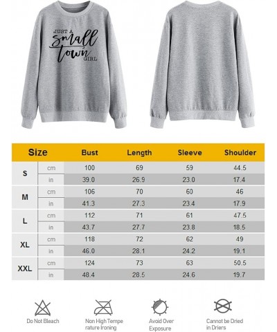 Women Just A Small Town Girl Letter Print Sweatshirt Funny Vintage Sweatshirt T1-gray $13.72 Tops