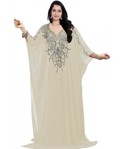 women's wear dubai kaftan farasha caftan long maxi dress abaya jalabiya Ivory $26.50 Dresses