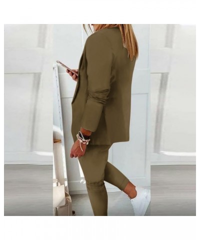 Women's Blazer Suits Two Piece Solid Work Pant Suit Business Jacket Office Lady Suits Sets Slim Fit Trouser Blazer 06brown $1...