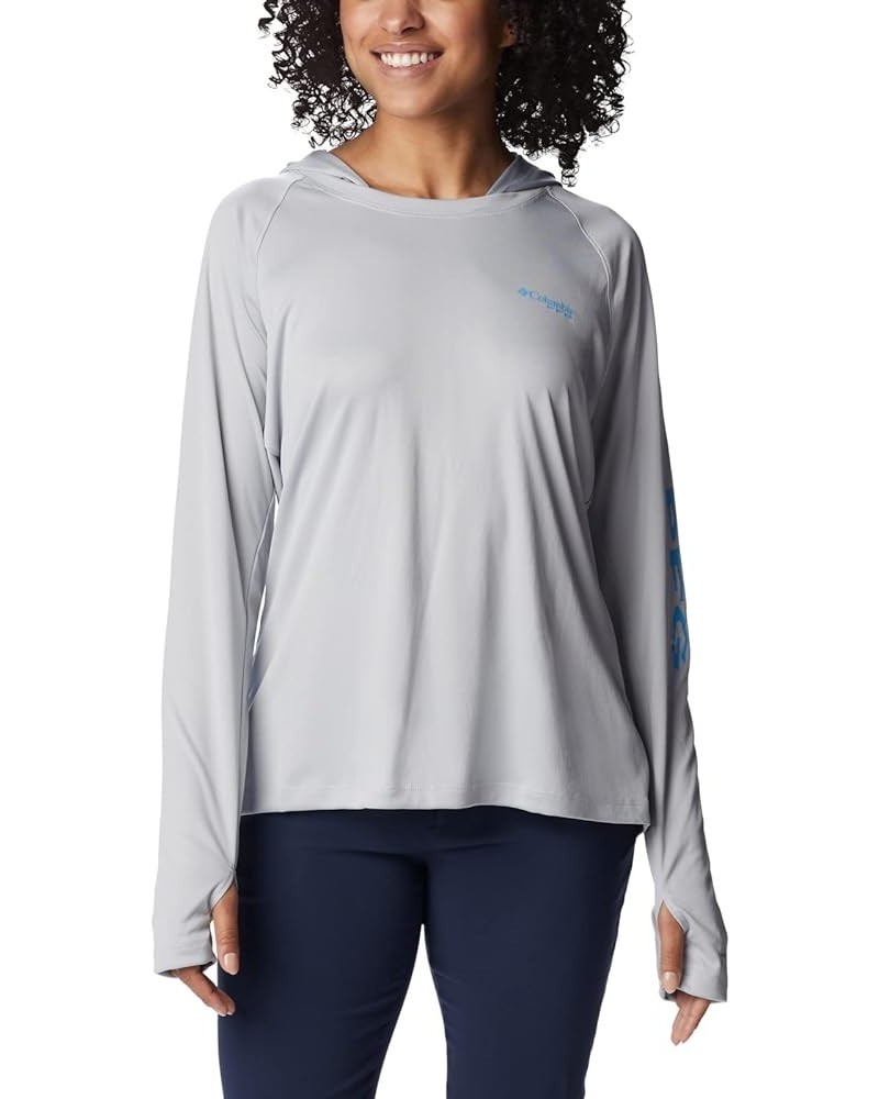 Women's Tidal Tee Hoodie Cool Grey/Riptide Logo $20.82 Activewear