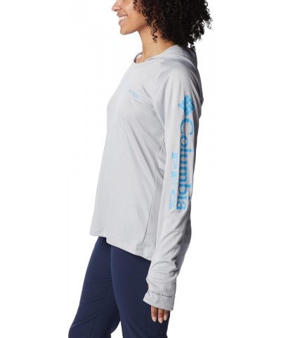 Women's Tidal Tee Hoodie Cool Grey/Riptide Logo $20.82 Activewear