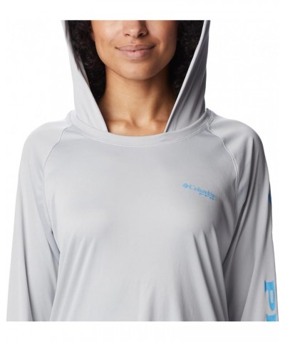 Women's Tidal Tee Hoodie Cool Grey/Riptide Logo $20.82 Activewear