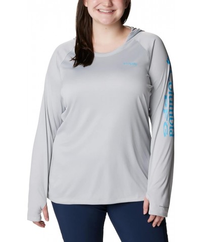 Women's Tidal Tee Hoodie Cool Grey/Riptide Logo $20.82 Activewear