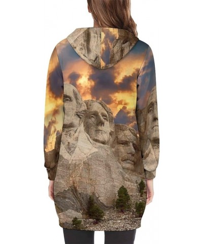 Zip Up Hoodie Women - Long Sleeve Fall Hoodeds Monarch Butterflies Sweatshirts Fall Jacket Coat with Pockets Mount Rushmore N...