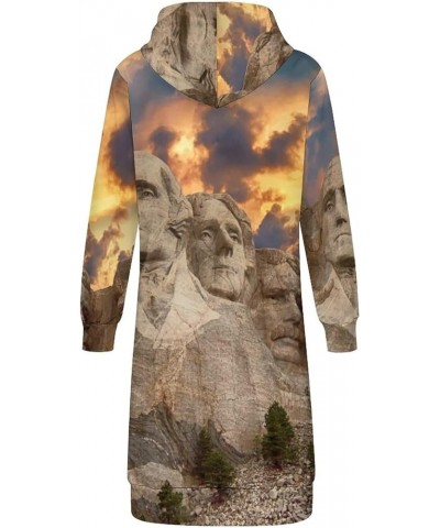 Zip Up Hoodie Women - Long Sleeve Fall Hoodeds Monarch Butterflies Sweatshirts Fall Jacket Coat with Pockets Mount Rushmore N...