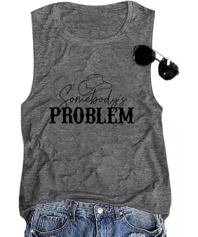 Women Western Shirt Cowboy T Shirts Short Sleeve Summer Graphic Tees Tops Tank Tops Gray $11.39 T-Shirts