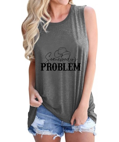 Women Western Shirt Cowboy T Shirts Short Sleeve Summer Graphic Tees Tops Tank Tops Gray $11.39 T-Shirts