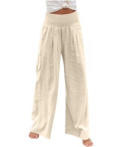 Wide Leg Palazzo Pants for Women Casual Loose Comfy High Waisted Straight Leg Pant Trousers with Pockets 02 Khaki $7.78 Pants