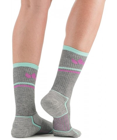 TrailTec+ Merino Wool Performance Outdoor Hiking Running Socks - Cushioned, Crew Glacier Grey $8.57 Activewear