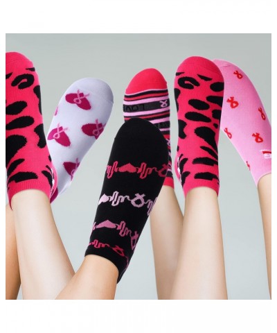 5 Pairs Breast Cancer Awareness Socks Pink Ribbon Ankle Socks Inspirational Novelty Short Crew Socks Soft Printed Athletic So...