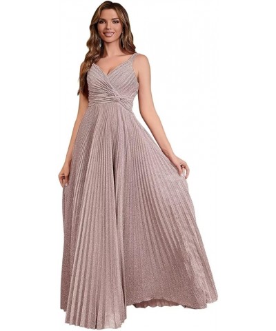 Spaghetti Strap Long Prom Dresses for Women 2024 Ball Gown A Line V-Neck Sparkly Formal Evening Gowns for Wedding D-blush $33...