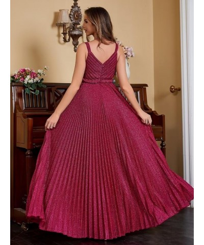 Spaghetti Strap Long Prom Dresses for Women 2024 Ball Gown A Line V-Neck Sparkly Formal Evening Gowns for Wedding D-blush $33...