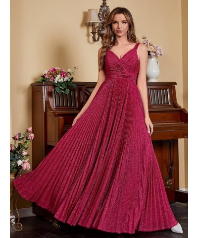 Spaghetti Strap Long Prom Dresses for Women 2024 Ball Gown A Line V-Neck Sparkly Formal Evening Gowns for Wedding D-blush $33...