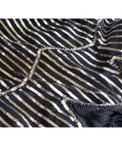 Vintage Women's Flapper Dresses 1920s Sequin Beaded Fringed Great Gatsby Dress Black&gold $30.03 Dresses