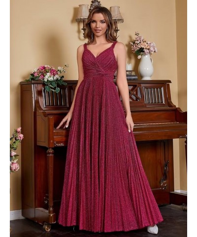 Spaghetti Strap Long Prom Dresses for Women 2024 Ball Gown A Line V-Neck Sparkly Formal Evening Gowns for Wedding D-blush $33...