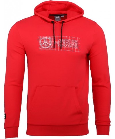 Men's Mercedes Amg Petronas Essentials Fleece Hoodie Red $30.02 Hoodies & Sweatshirts